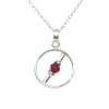 Raw red spinel pendant necklace for girls-Spinel crystal pendant-Octahedron spinel crystal