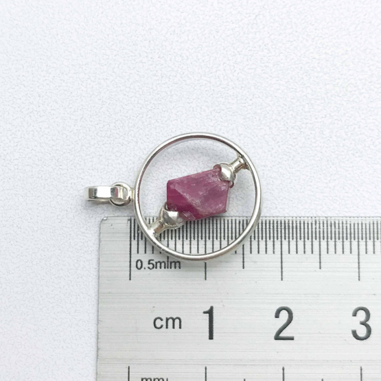 Raw red spinel pendant necklace for girls-Spinel crystal pendant-Octahedron spinel crystal