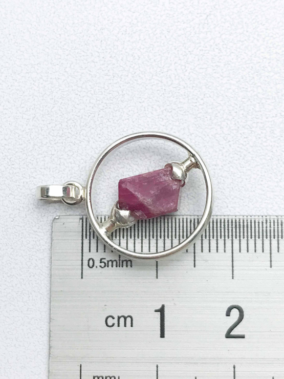 Raw red spinel pendant necklace for girls-Spinel crystal pendant-Octahedron spinel crystal