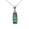 Raw tourmaline pendant necklace for girls-multiple color tourmaline crystal pendant necklace