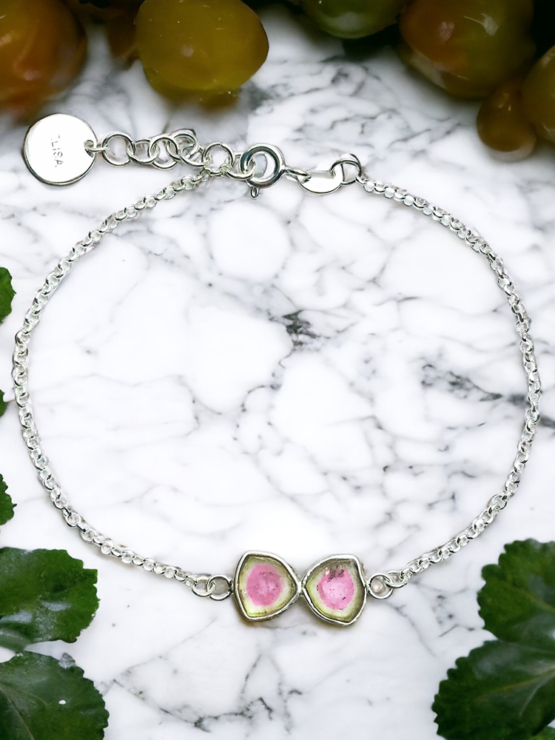 Watermelon tourmaline bracelet