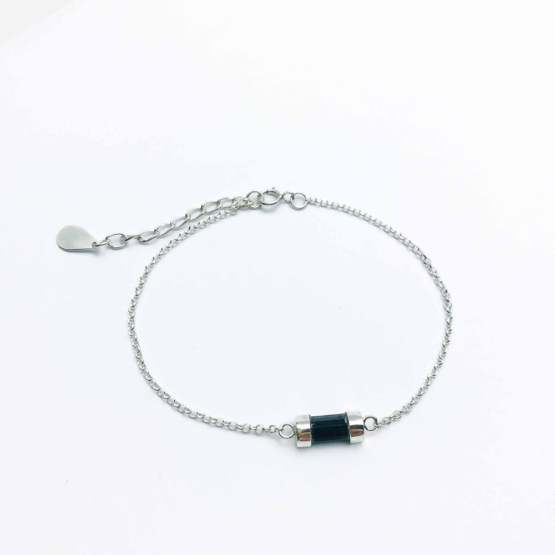 Black tourmaline bracelet for girls- black tourmaline crystal bracelet- raw tourmaline bracelet