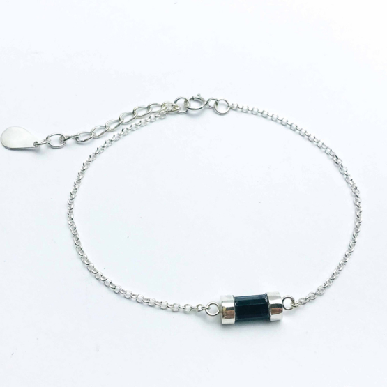 Black tourmaline bracelet for girls- black tourmaline crystal bracelet- raw tourmaline bracelet