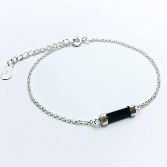 Black tourmaline bracelet for girls- black tourmaline crystal bracelet- raw tourmaline bracelet