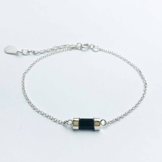 Black tourmaline bracelet for girls- black tourmaline crystal bracelet- raw tourmaline bracelet