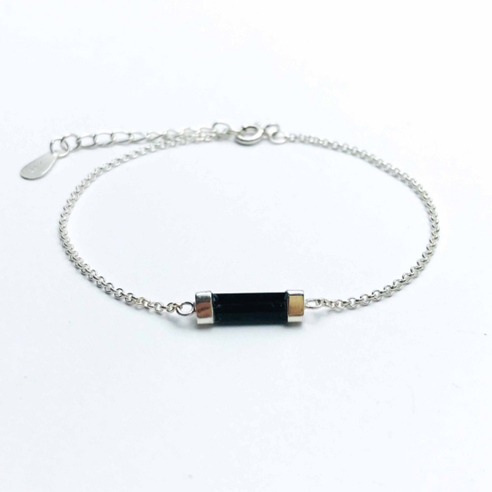 Black tourmaline bracelet for girls- black tourmaline crystal bracelet- raw tourmaline bracelet