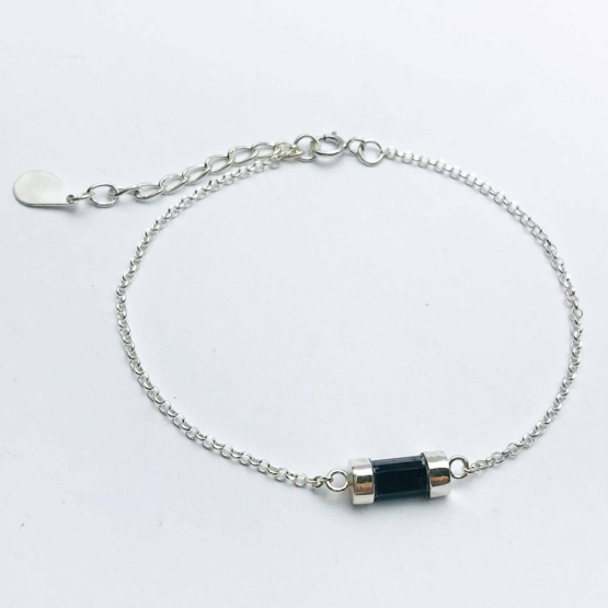 Black tourmaline bracelet for girls- black tourmaline crystal bracelet- raw tourmaline bracelet