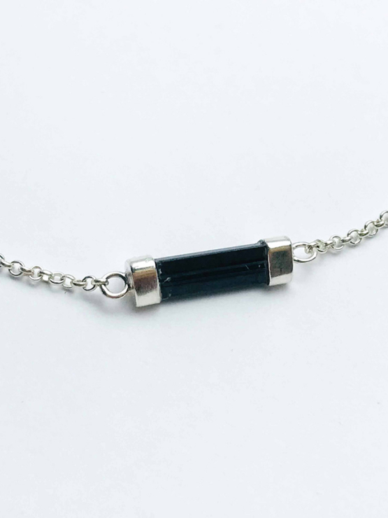 Black tourmaline bracelet for girls- black tourmaline crystal bracelet- raw tourmaline bracelet