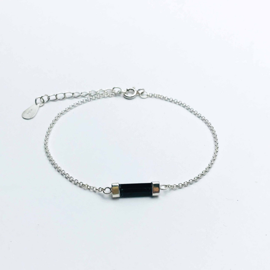 Black tourmaline bracelet for girls- black tourmaline crystal bracelet- raw tourmaline bracelet