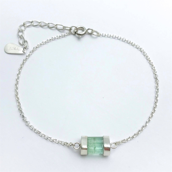Green tourmaline bracelet for girls- green tourmaline crystal bracelet