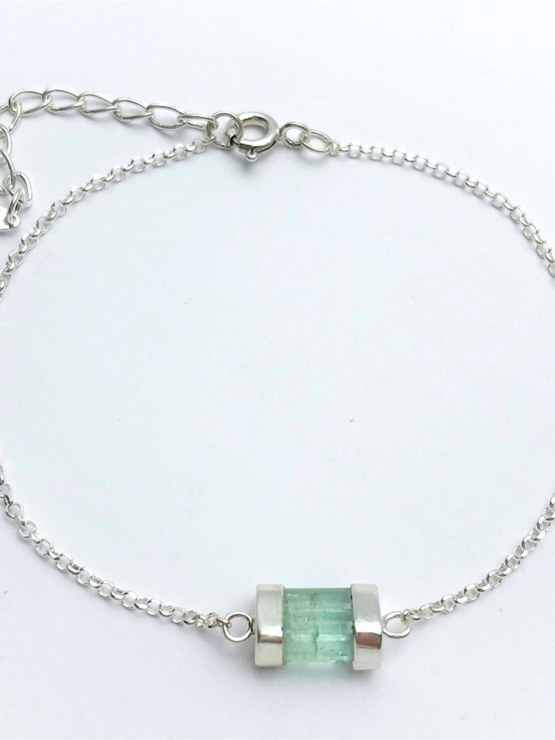 Green tourmaline bracelet for girls- green tourmaline crystal bracelet