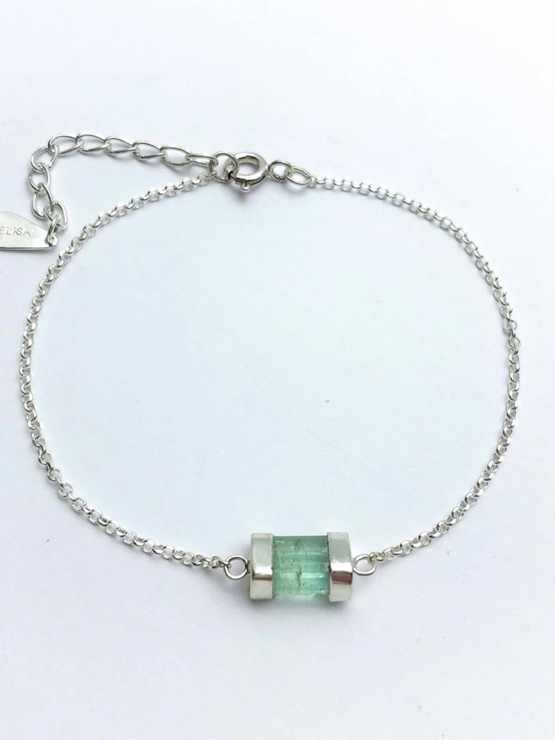 Green tourmaline bracelet for girls- green tourmaline crystal bracelet