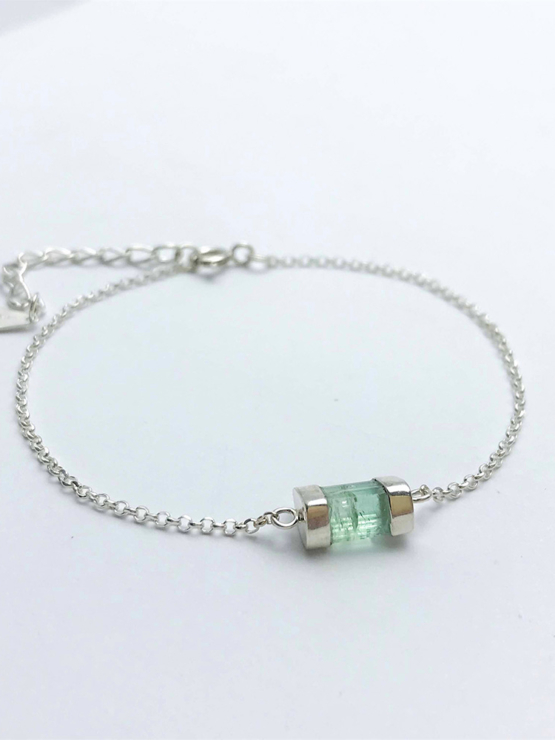 Green tourmaline bracelet for girls- green tourmaline crystal bracelet