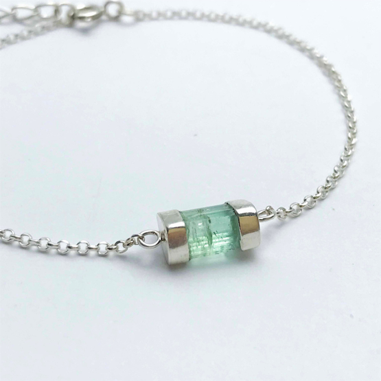 Green tourmaline bracelet for girls- green tourmaline crystal bracelet