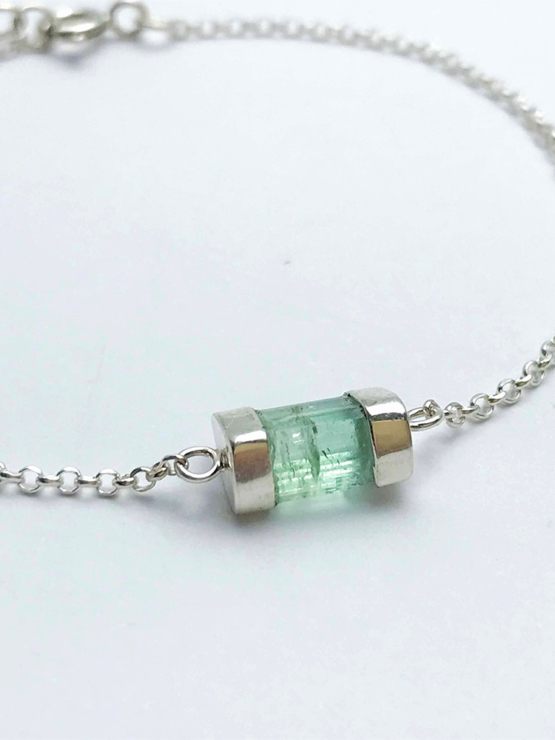 Green tourmaline bracelet for girls- green tourmaline crystal bracelet