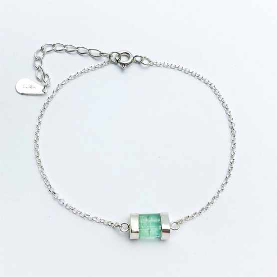 Green tourmaline bracelet for girls- green tourmaline crystal bracelet