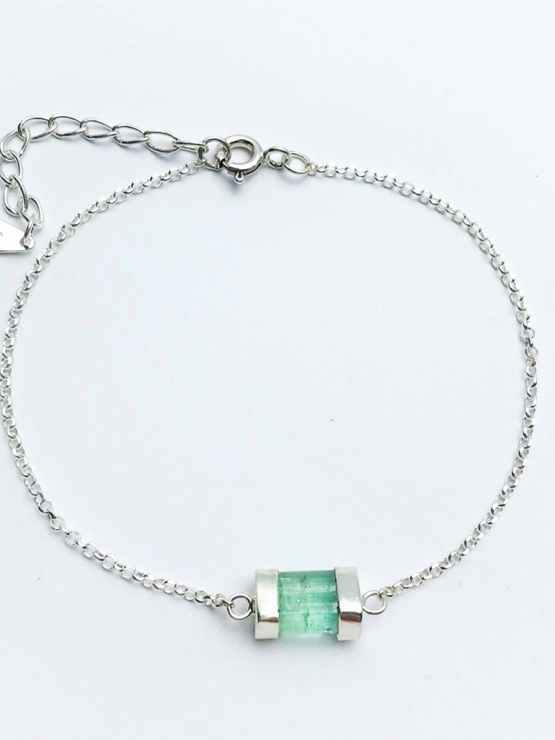 Green tourmaline bracelet for girls- green tourmaline crystal bracelet
