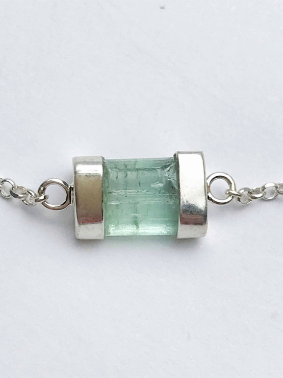 Green tourmaline bracelet for girls- green tourmaline crystal bracelet