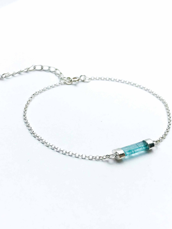 Indicolite tourmaline bracelet for girls