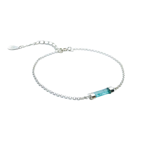 Indicolite tourmaline bracelet for girls