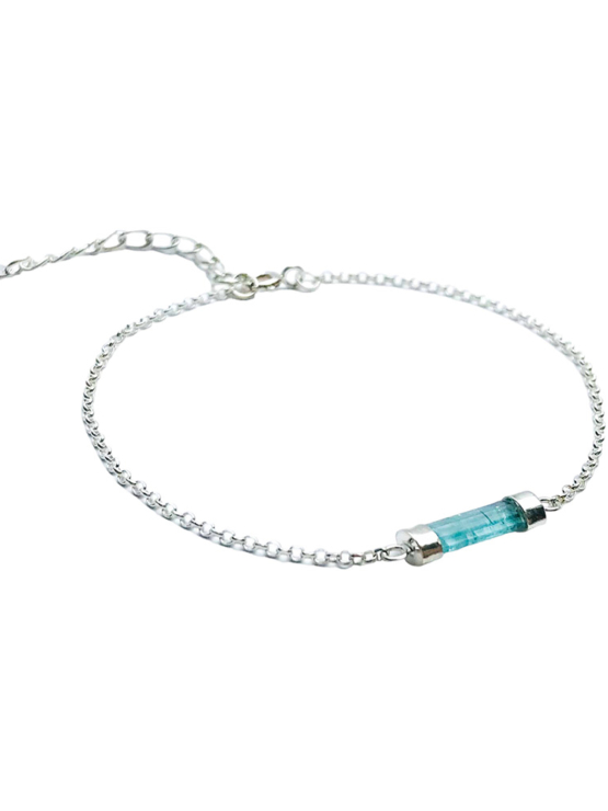 Indicolite tourmaline bracelet for girls