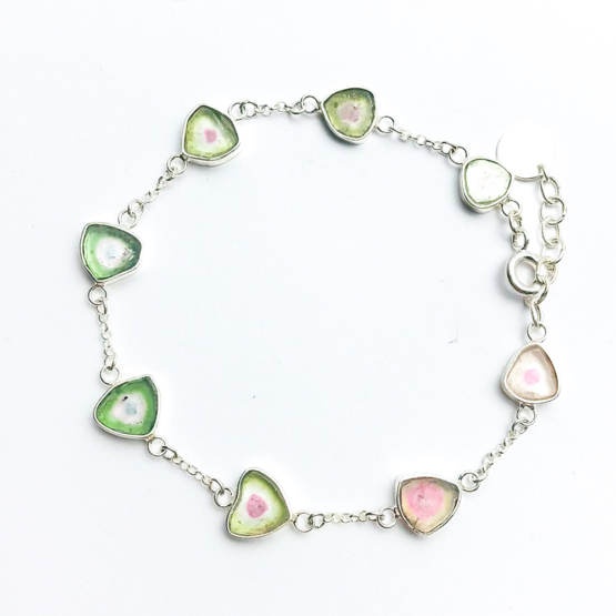 Watermelon tourmaline bracelet for girls