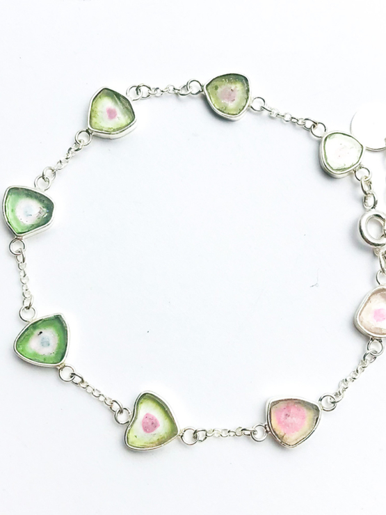 Watermelon tourmaline bracelet for girls