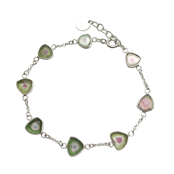 Watermelon tourmaline bracelet for girls