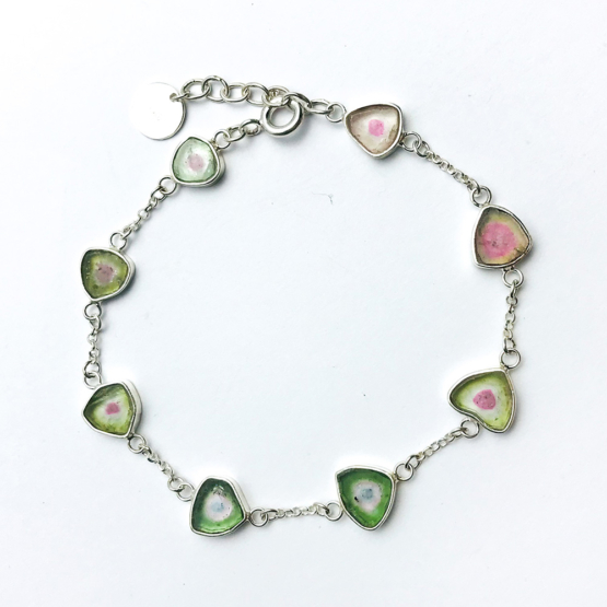 Watermelon tourmaline bracelet for girls