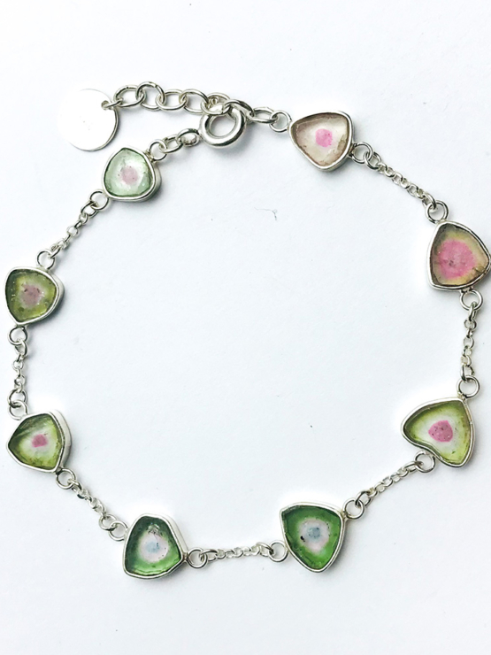 Watermelon tourmaline bracelet for girls