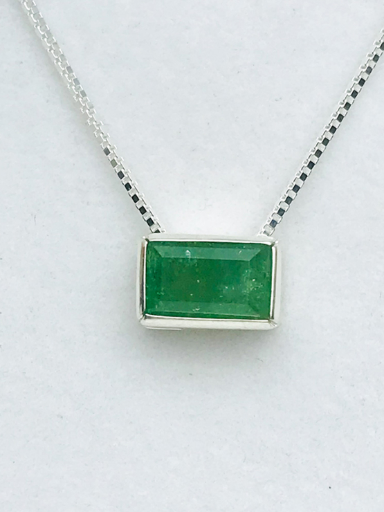 green tourmaline pendant for women-Fine green tourmaline pendant-Faceted green tourmaline pendant