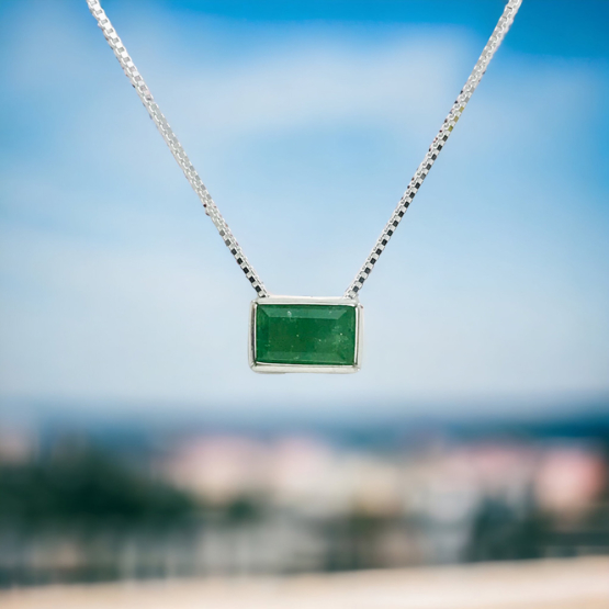 green tourmaline pendant for women-Fine green tourmaline pendant-Faceted green tourmaline pendant