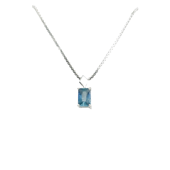 Faceted indicolite tourmaline pendant for women-Fine indicolite