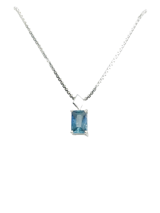 Faceted indicolite tourmaline pendant for women-Fine indicolite