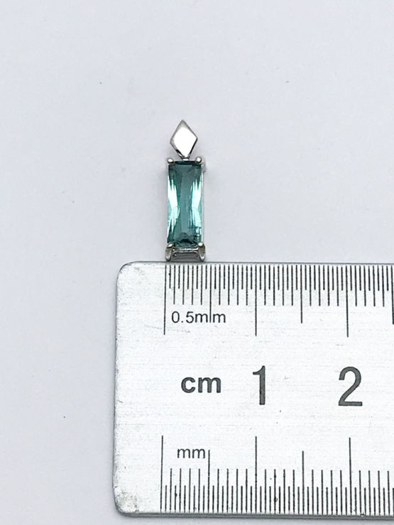 Faceted indicolite tourmaline pendant for women-Fine indicolite