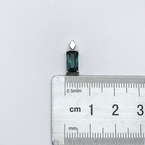 Faceted indicolite tourmaline pendant for women-Fine indicolite