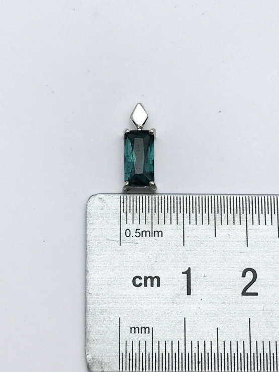 Faceted indicolite tourmaline pendant for women-Fine indicolite