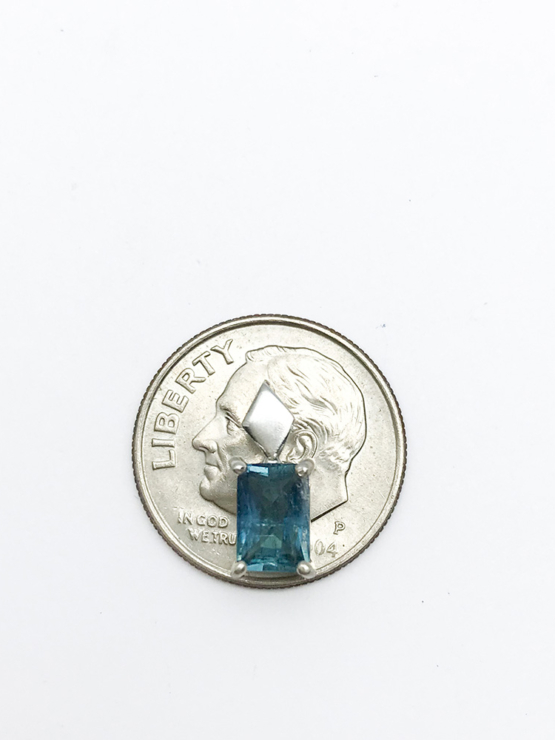 Faceted indicolite tourmaline pendant for women-Fine indicolite