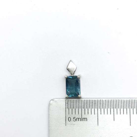 Faceted indicolite tourmaline pendant for women-Fine indicolite