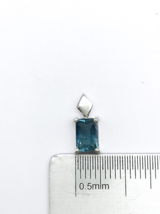 Faceted indicolite tourmaline pendant for women-Fine indicolite