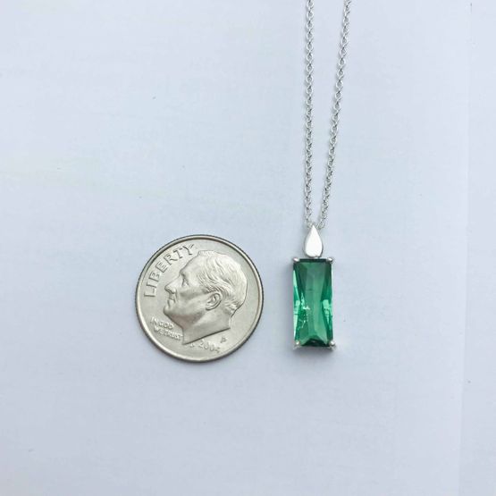 Natural green tourmaline pendant for women- Fine green tourmaline pendant-Faceted green tourmaline pendant