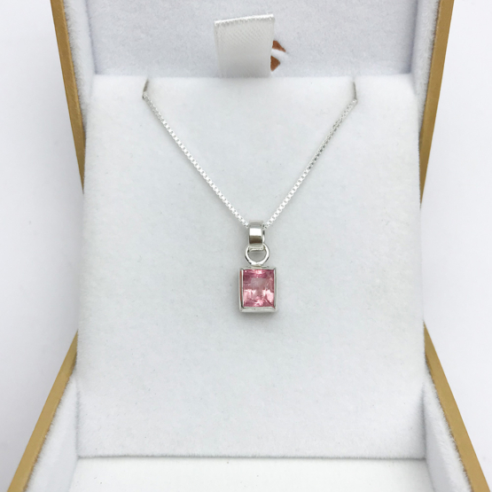 Pink tourmaline pendant necklace for girls-Faceted pink tourmaline