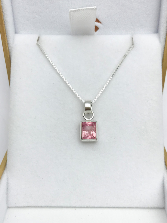 Pink tourmaline pendant necklace for girls-Faceted pink tourmaline