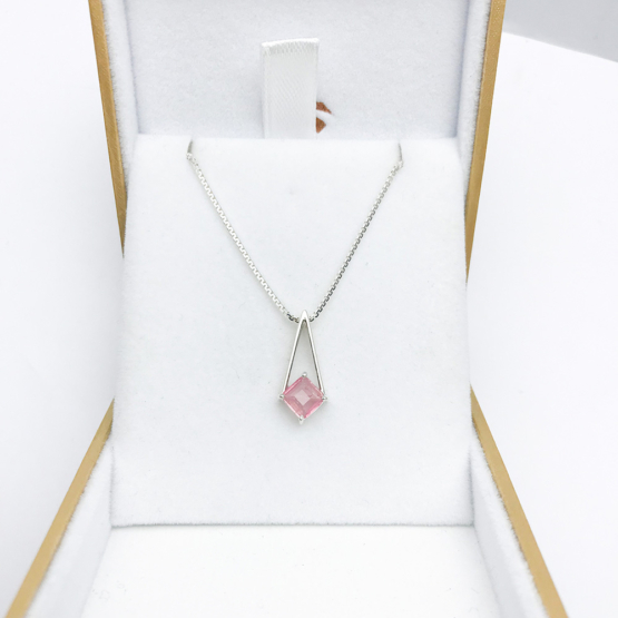 Pink tourmaline pendant necklace for girls-Faceted pink tourmaline