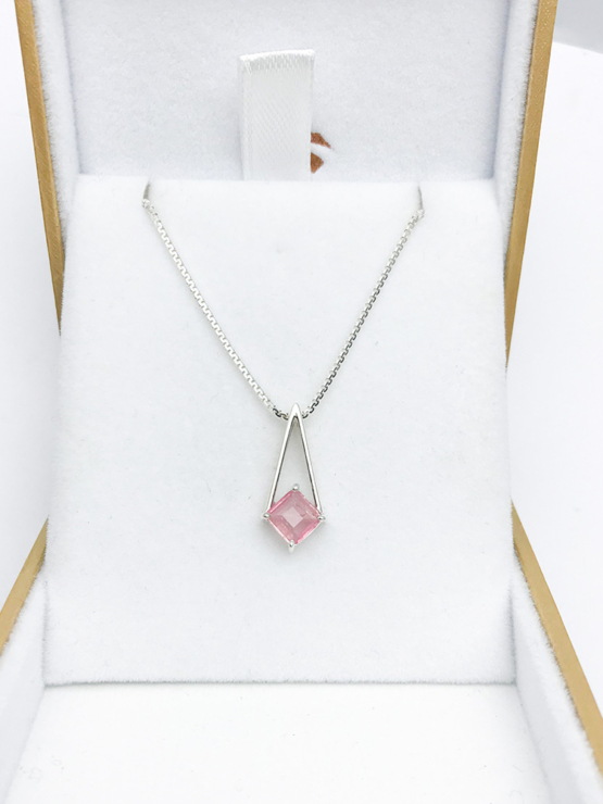 Pink tourmaline pendant necklace for girls-Faceted pink tourmaline