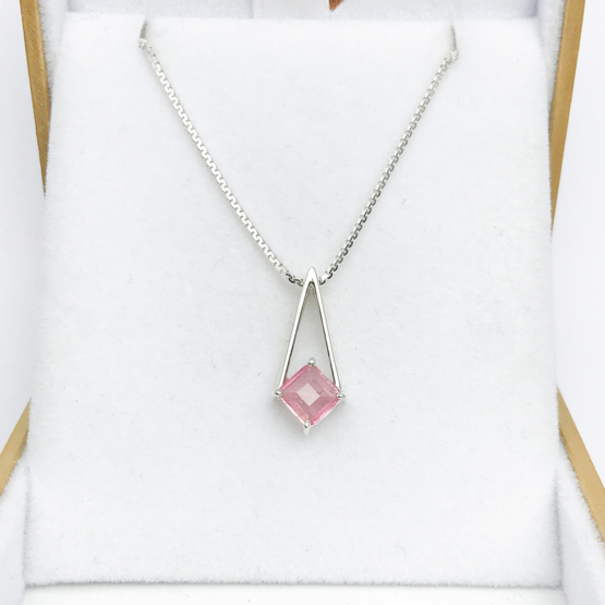 Pink tourmaline pendant necklace for girls-Faceted pink tourmaline