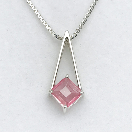 Pink tourmaline pendant necklace for girls-Faceted pink tourmaline