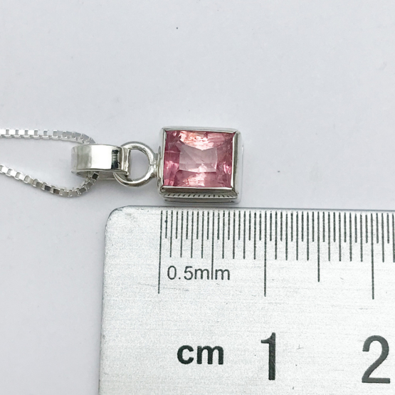 Pink tourmaline pendant necklace for girls-Faceted pink tourmaline