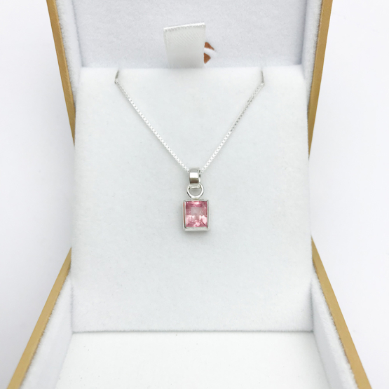 Pink tourmaline pendant necklace for girls-Faceted pink tourmaline