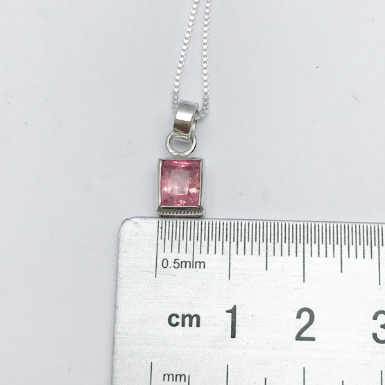 Pink tourmaline pendant necklace for girls-Faceted pink tourmaline